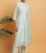 Light green embroidered chanderi salwar
