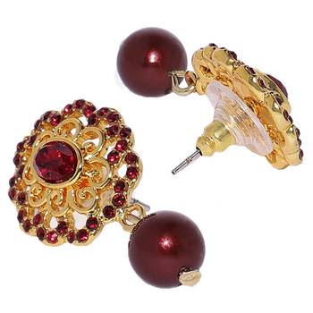 Maroon crystal necklaces 3