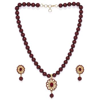 Maroon crystal necklaces 4