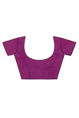 Purple woven silk blend saree with blouse 4