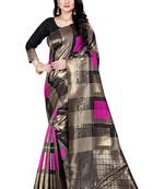 Dark antique gold woven silk blend saree with blouse