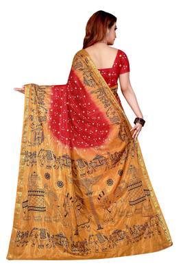 Chiku hand woven taffeta saree with blouse 2