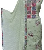 Lauki Green Cotton Print Unstitched Suit Set