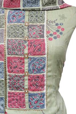 Lauki Green Cotton Print Unstitched Suit Set 3