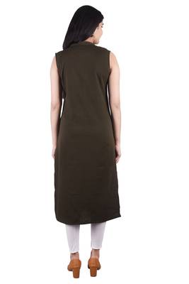 Brown plain cotton ethnic-kurtis 2