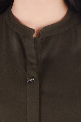 Brown plain cotton ethnic-kurtis 5