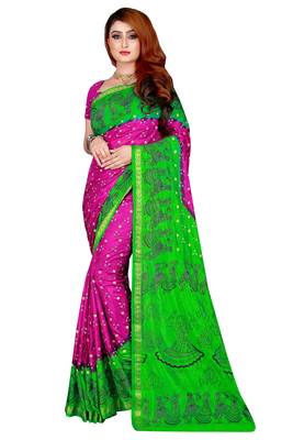 Light green hand woven taffeta saree with blouse 1