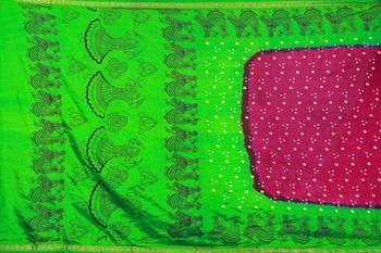 Light green hand woven taffeta saree with blouse 5