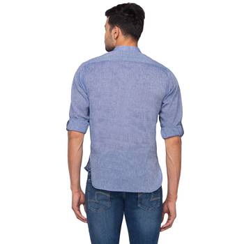 Blue woven pure cotton men-kurtas 2