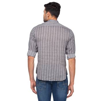 Grey woven pure cotton men-kurtas 2