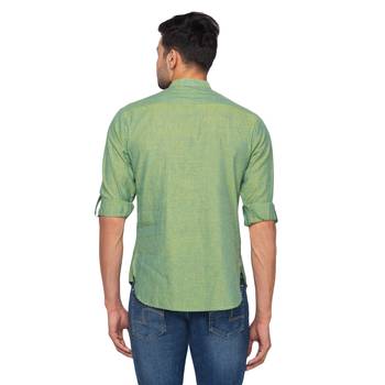 Green woven pure cotton men-kurtas 2