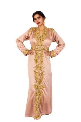 Dusty Rose Georgette Zari Work Kaftan for Women 2