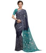 Iris Handloom Cotton Slub Zari Wex Batik Print saree