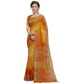 Iris Handloom Cotton Slub Zari Wex Batik Print saree
