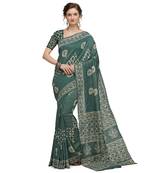 Iris Handloom Cotton Slub Zari Wex Batik Print saree