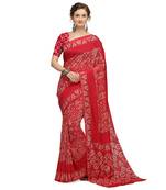 Iris Handloom Cotton Slub Zari Wex Batik Print saree