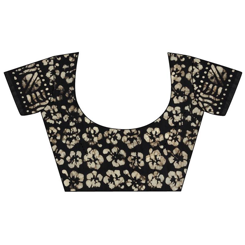 Iris Handloom Cotton Slub Zari Wex Batik Print saree