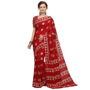 Iris Handloom Cotton Slub Zari Wex Batik Print saree 1