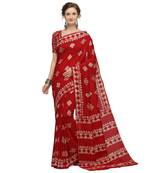 Iris Handloom Cotton Slub Zari Wex Batik Print saree