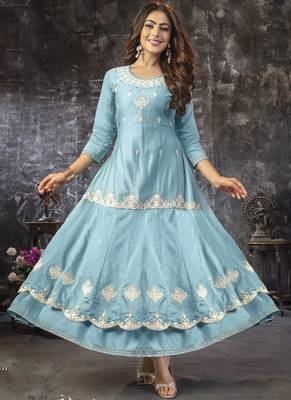 Glamorous Blue Party Wear Kurti 1