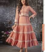 Dazzling Peach Party Wear Kurti