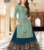 Sea Green Reva Silk Party Wear Kurta