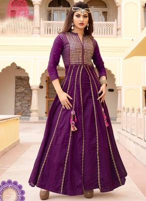 Dark Wine Rayon Party Wear Kurta 1