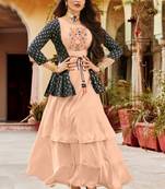 Cream Reva Silk Party Wear Kurta