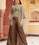 Beige Reva Silk Party Wear Kurta