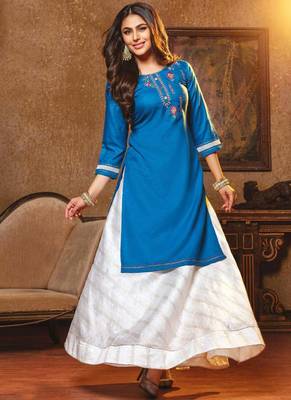 Sky Blue Designer Party Wear Kurta Set 1