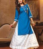 Sky Blue Designer Party Wear Kurta Set
