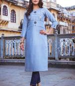 Light Blue Embroidered Kurti Set