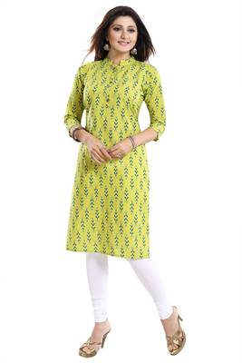 Green printed cotton cotton-kurtis 4