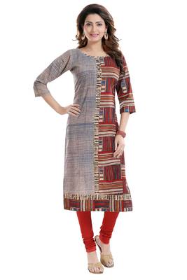 Multicolor printed cotton cotton-kurtis 1
