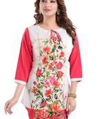 Multicolor printed crepe short-kurtis
