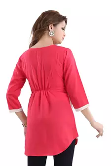 Multicolor printed crepe short-kurtis