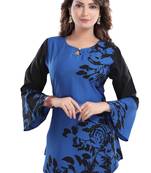 Multicolor printed crepe short-kurtis