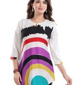 Multicolor printed crepe short-kurtis