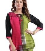 Multicolor printed crepe short-kurtis