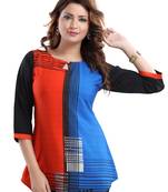 Multicolor printed crepe short-kurtis