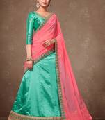 Tourquish Embroidery Silk Party wear Lehenga