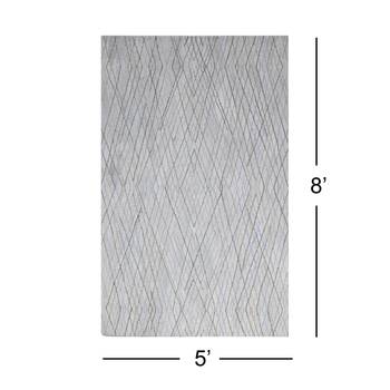 Rug for Room Hand Tufted Polyester 5'x 8' Beige 4