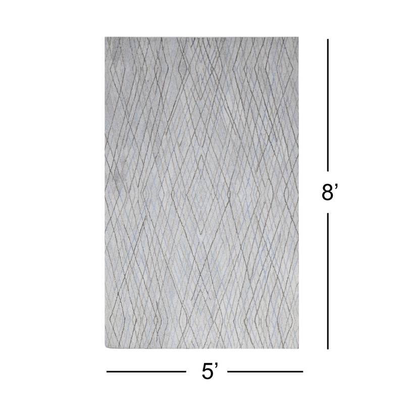 Rug for Room Hand Tufted Polyester 5'x 8' Beige