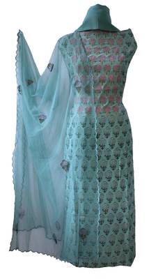 Soft Modal Sea Green Unstitched Suit 1