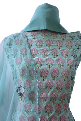 Soft Modal Sea Green Unstitched Suit 3