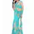Aqua blue printed georgette saree with blouse