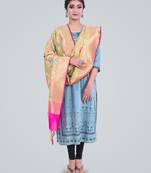 Banarasi Kataan Silk Floral Meena Jaal Dupatta