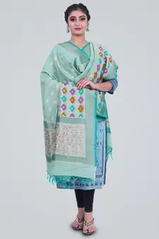 Banarasi Munga Silk Meena Handmade Dupatta