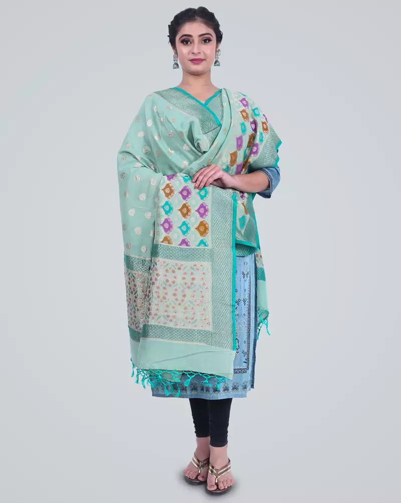 Banarasi Munga Silk Meena Handmade Dupatta