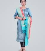 Banarasi Pure Munga Silk Handwoven Contrast Dye Dupatta